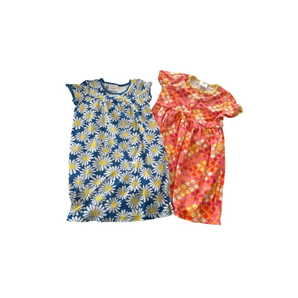 Hanna Andersson Girls 110 (6/7) Floral Cotton Short Sleeve Dress Made in Peru